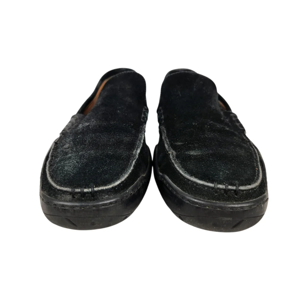 Michael Toshi Mach Black Suede Leather Driving Loafers Italian Mens Size 10